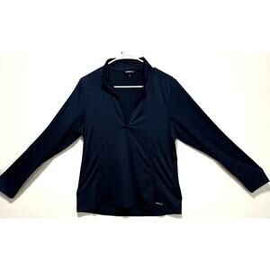 Kerrits Keystone Ice Fil Long Sleeve 1/4 zip shirt Navy Blue